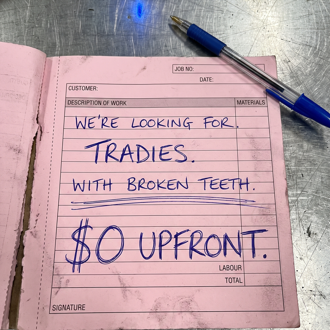 Handwritten ad example